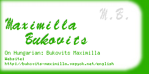 maximilla bukovits business card